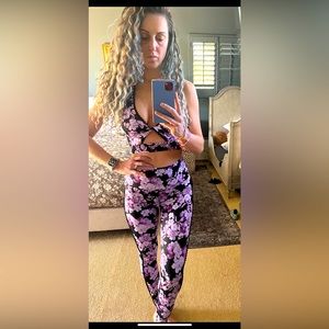 Beach Riot Spring Fairy floral Legging/Twist Top Set XS BNWOT